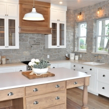 Indoor Brick and Stonework in Kitchen