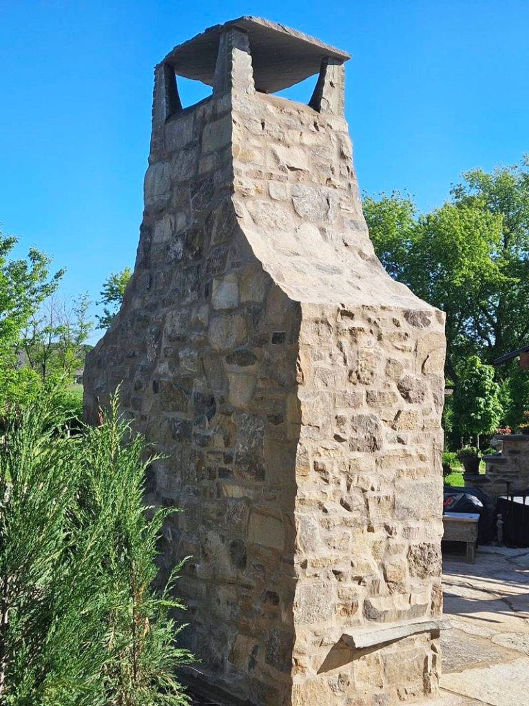 Outdoor Stone and Brick Patio Project