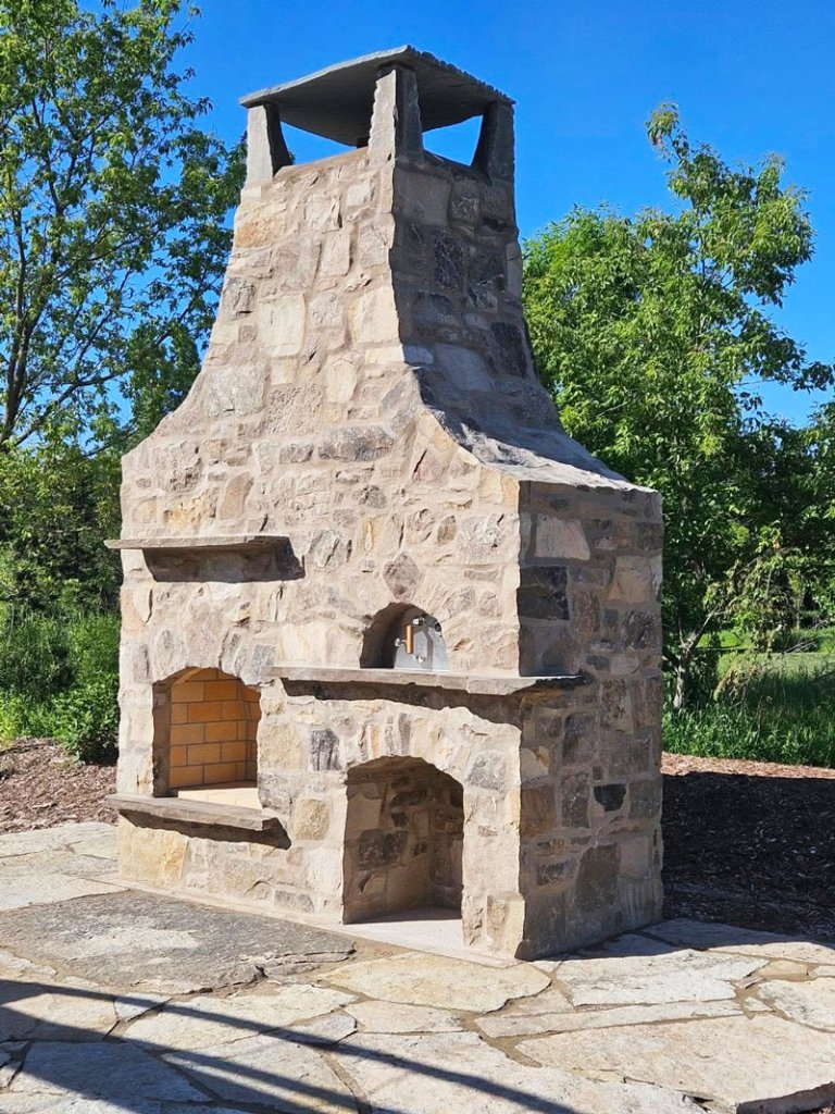 Outdoor Stone and Brick Patio Project